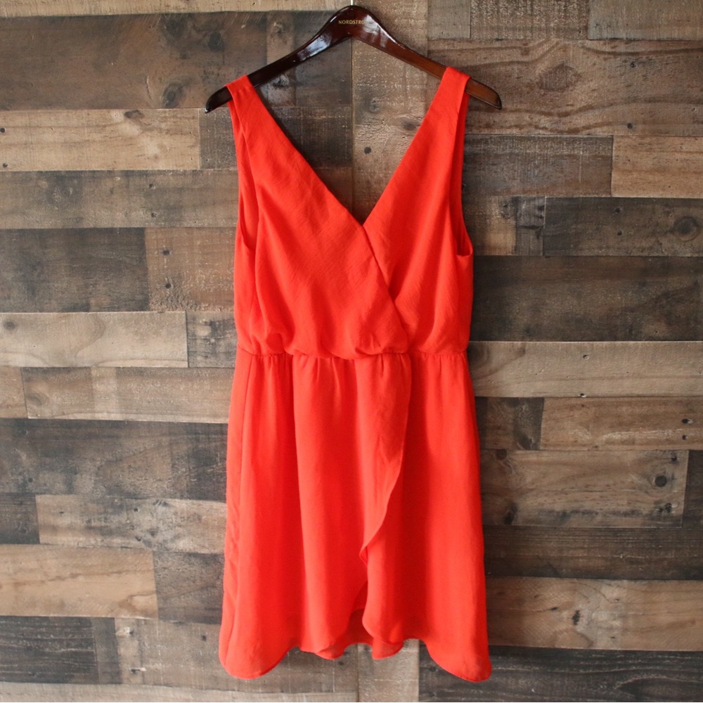 Vibrant Orange Sleeveless Dress